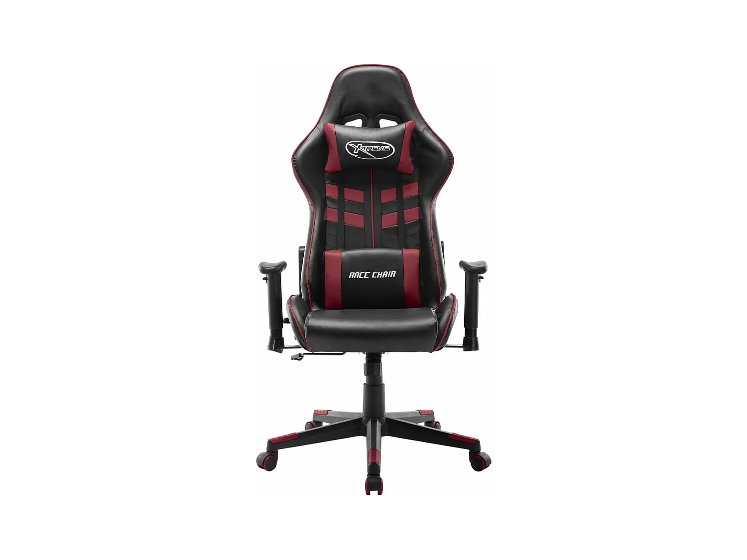 Chaise de jeu Noir et rouge bordeaux Cuir artificiel