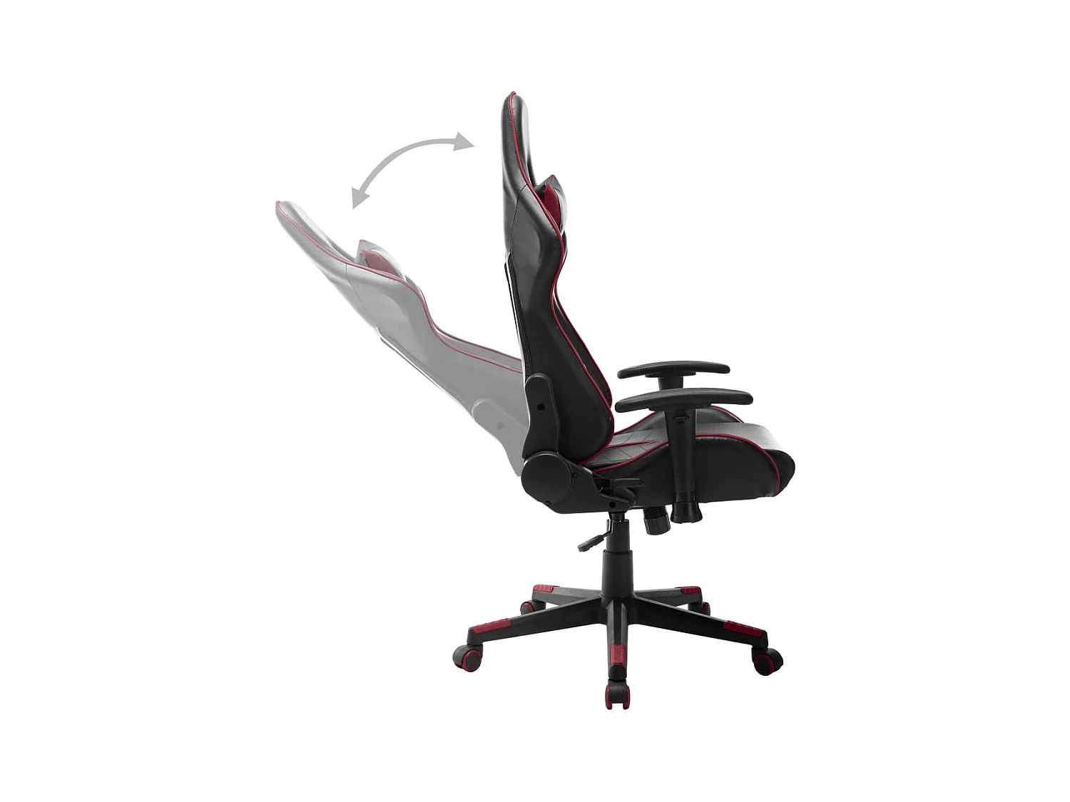 Chaise de jeu Noir et rouge bordeaux Cuir artificiel