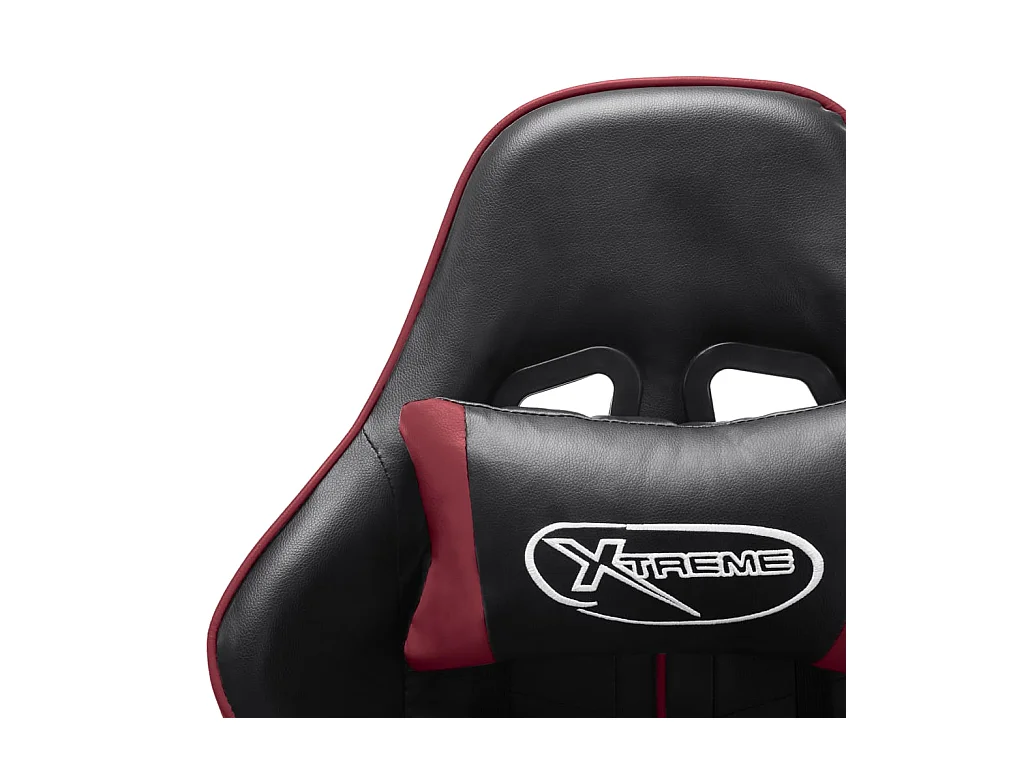 Chaise de jeu Noir et rouge bordeaux Cuir artificiel