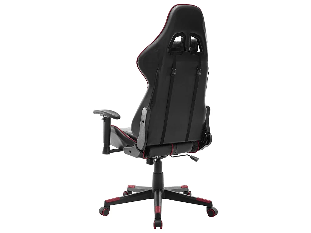 Chaise de jeu Noir et rouge bordeaux Cuir artificiel