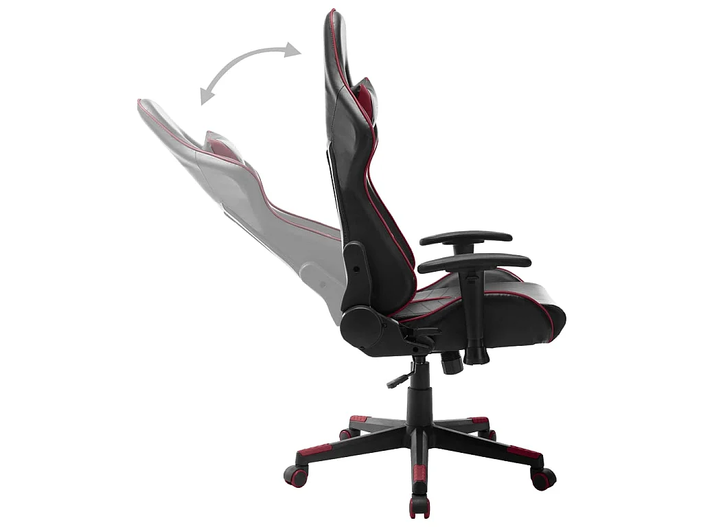 Chaise de jeu Noir et rouge bordeaux Cuir artificiel