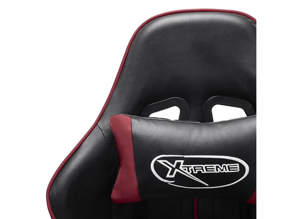 Chaise de jeu Noir et rouge bordeaux Cuir artificiel