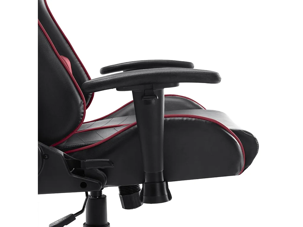 Chaise de jeu Noir et rouge bordeaux Cuir artificiel
