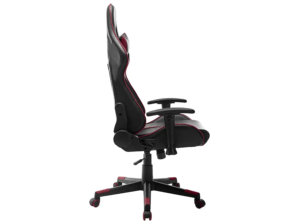 Chaise de jeu Noir et rouge bordeaux Cuir artificiel