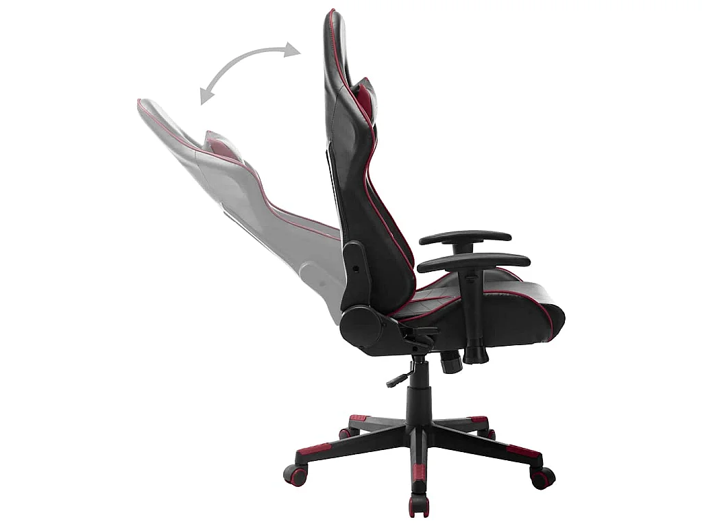 Chaise de jeu Noir et rouge bordeaux Cuir artificiel