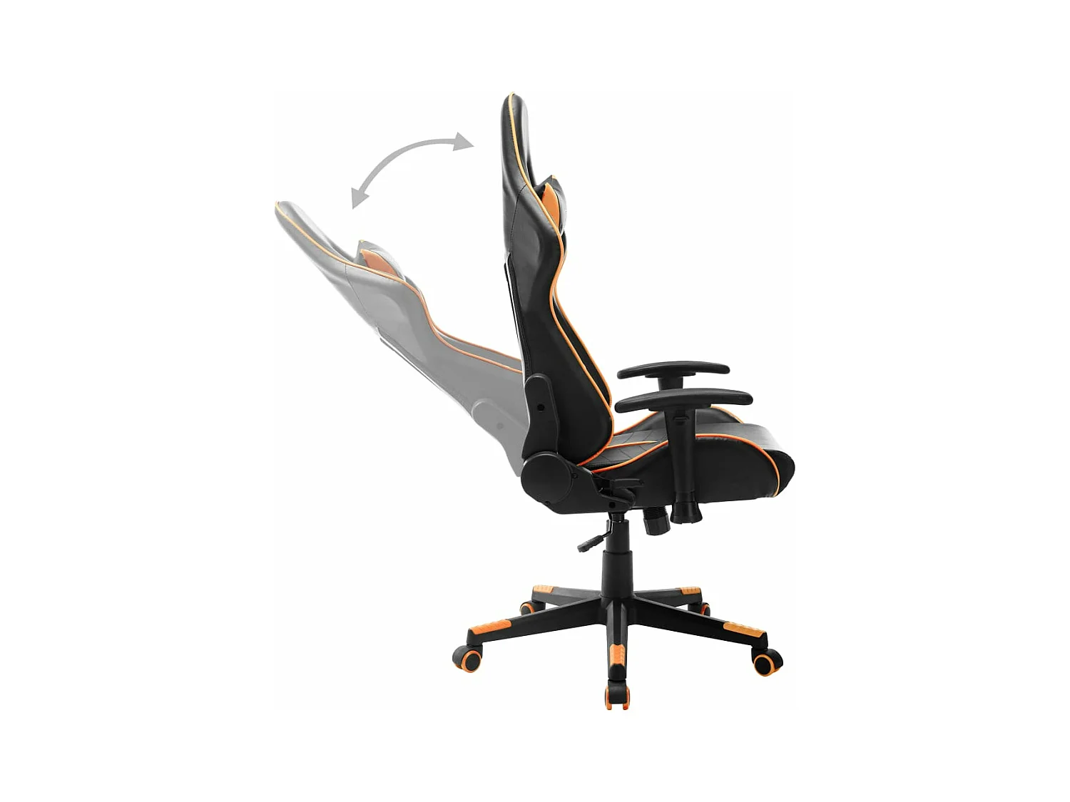 Sedia da Gaming Nera e Arancione in Similpelle