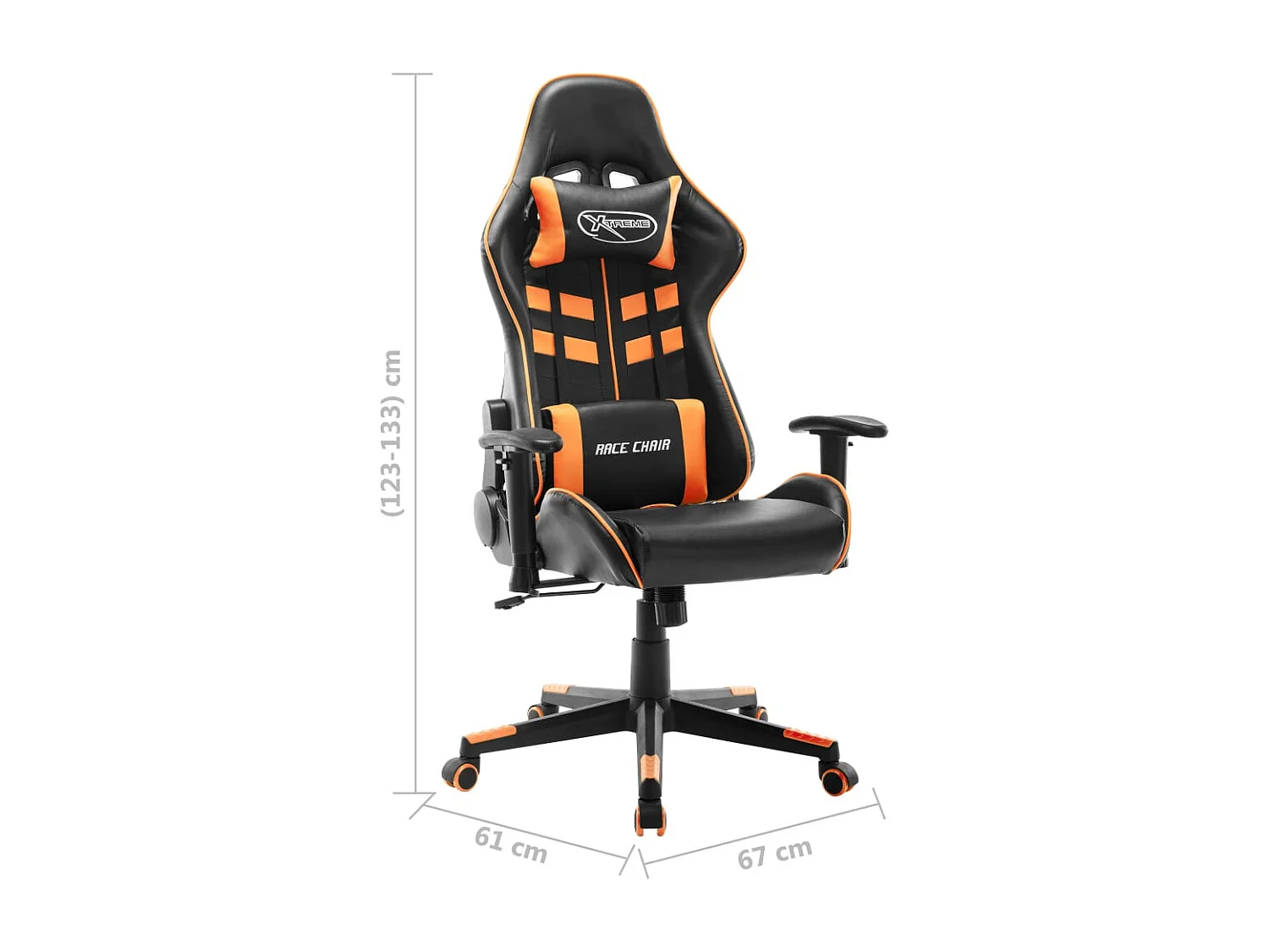 Sedia da Gaming Nera e Arancione in Similpelle