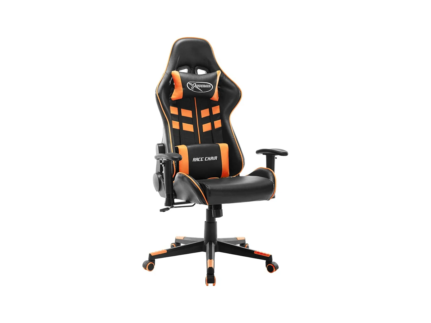 Chaise de jeu Noir et orange Cuir artificiel