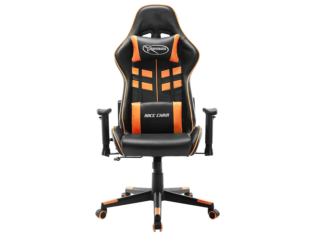 Sedia da Gaming Nera e Arancione in Similpelle