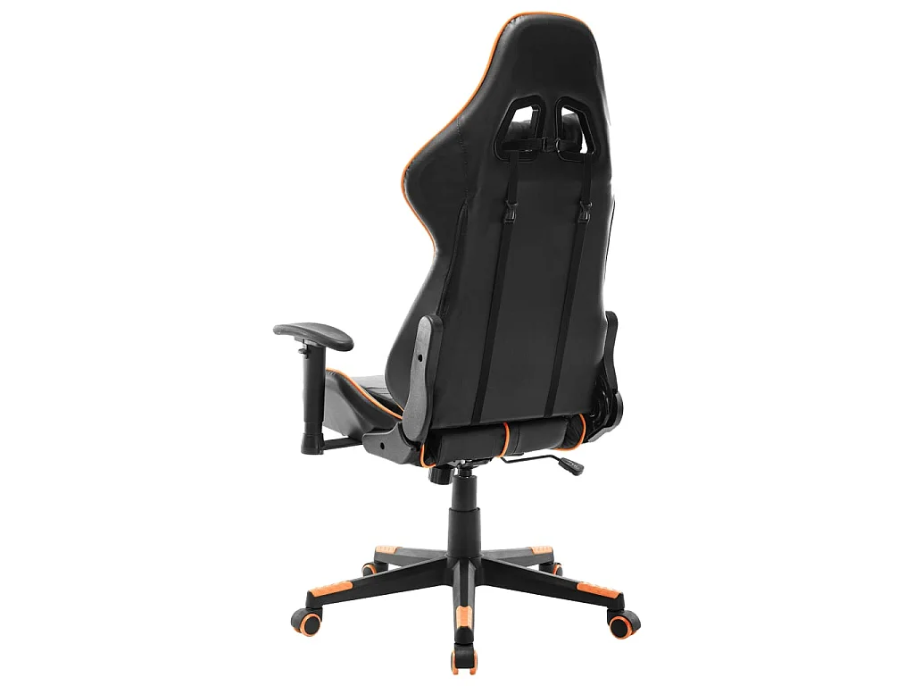 Sedia da Gaming Nera e Arancione in Similpelle