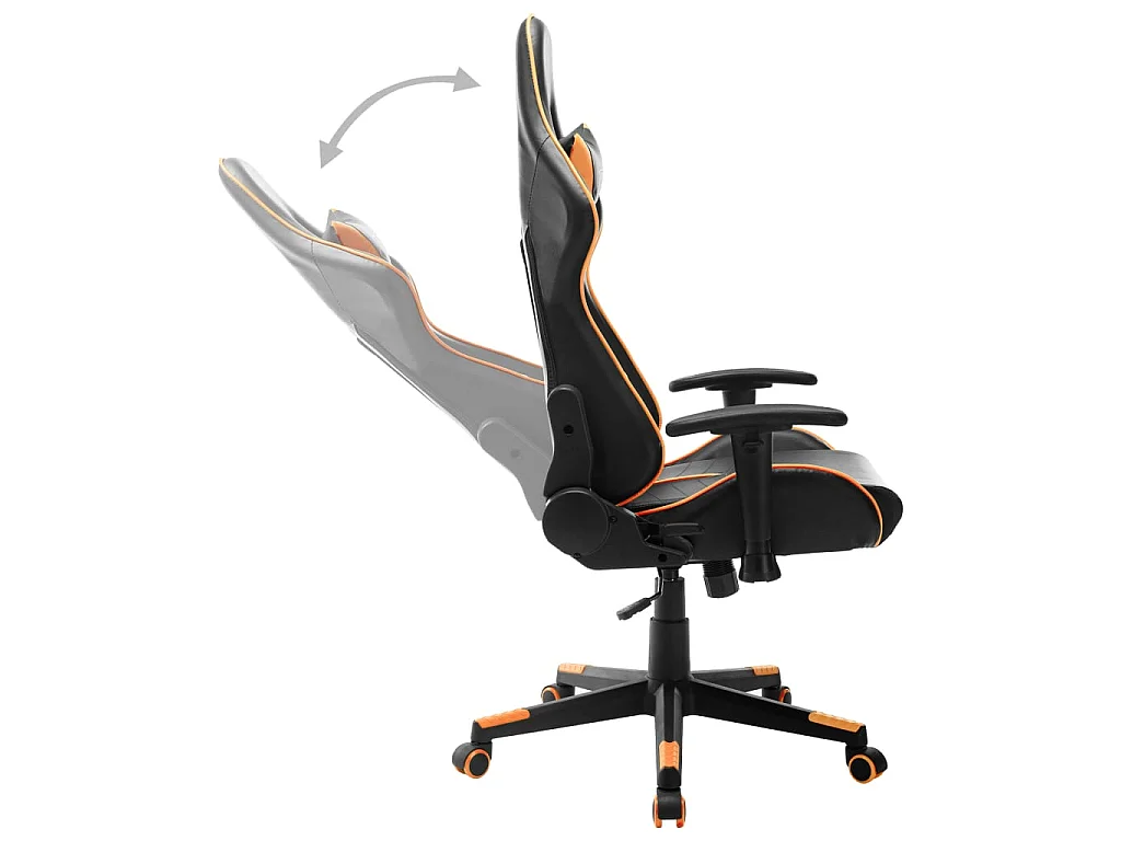 Sedia da Gaming Nera e Arancione in Similpelle