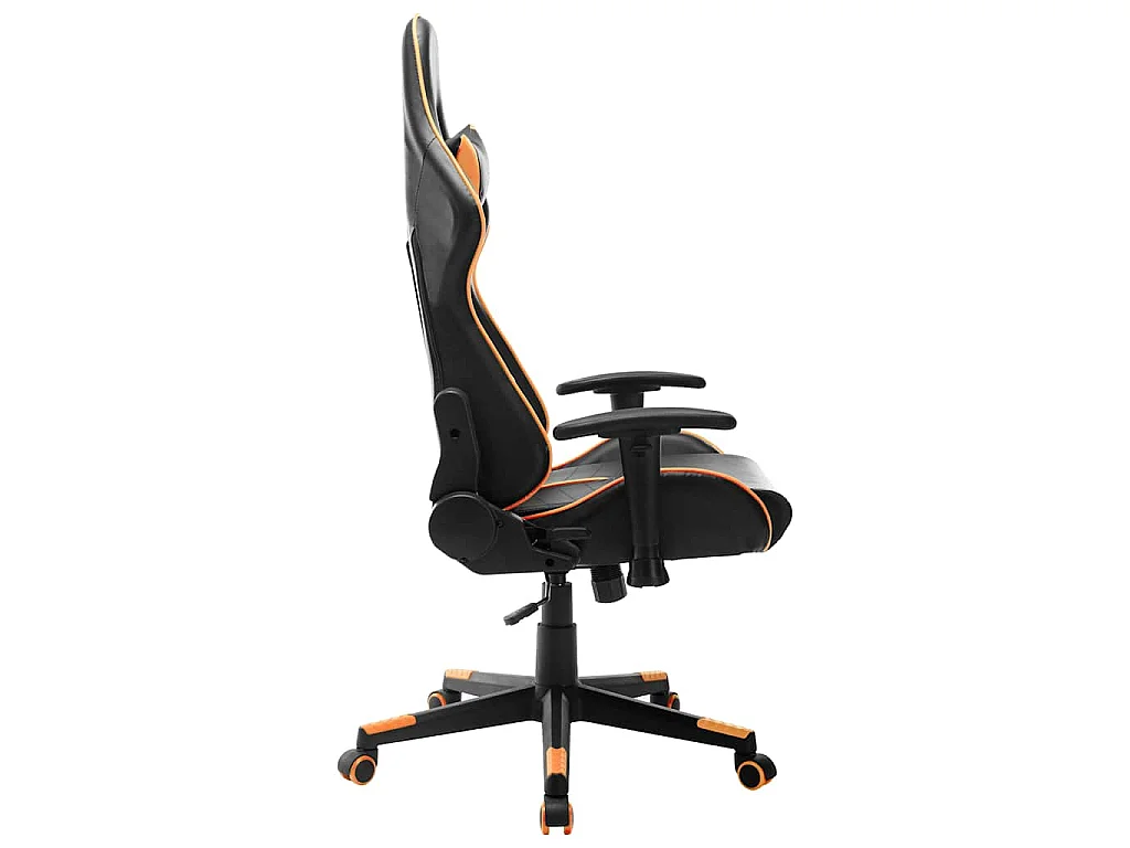 Gamestoel kunstleer zwart en oranje