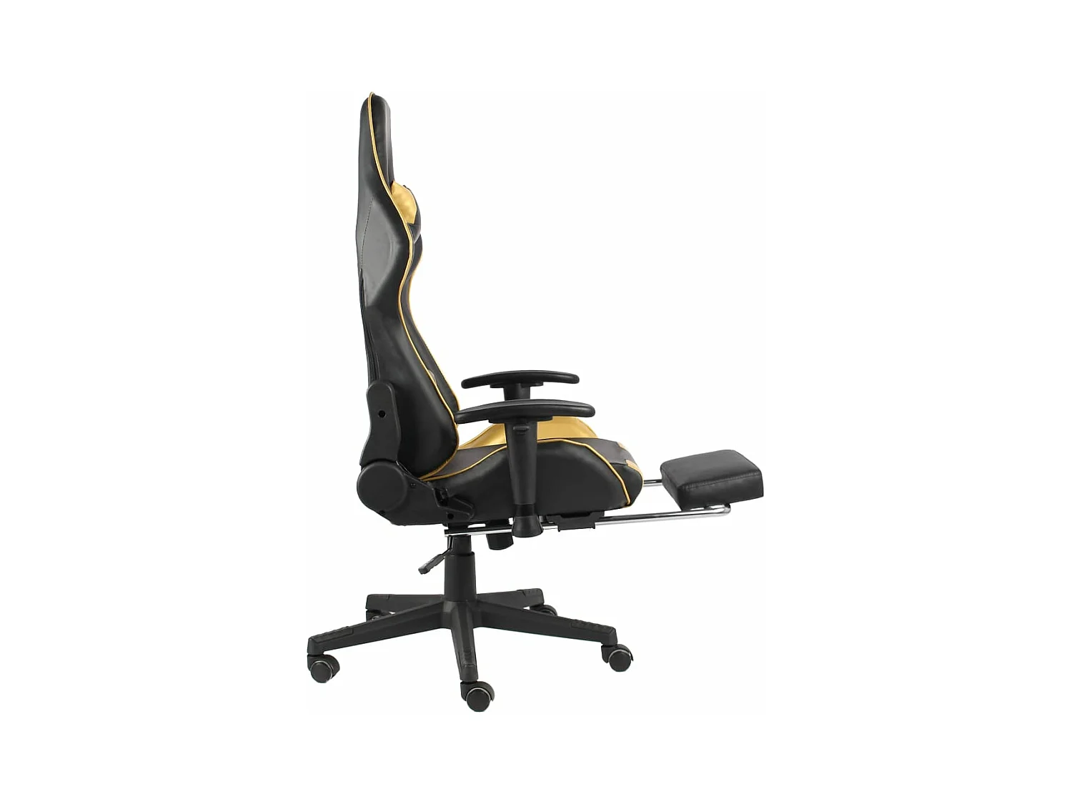 Gaming-Stuhl mit Fußstütze Drehbar Golden PVC