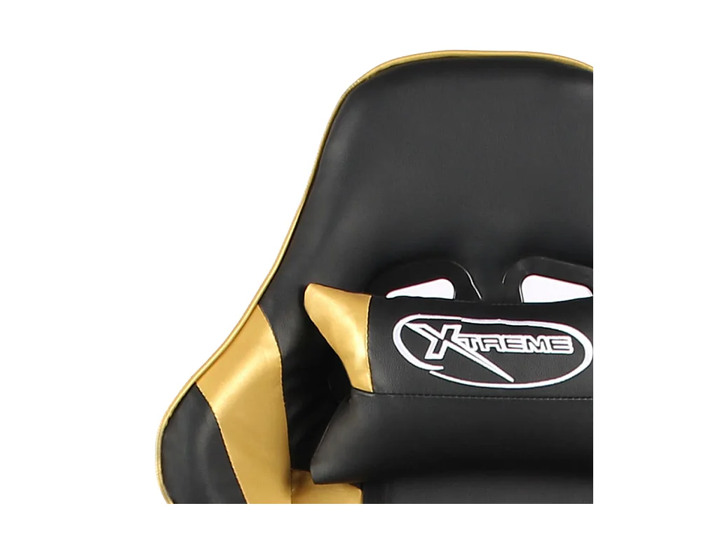 Gaming-Stuhl mit Fußstütze Drehbar Golden PVC