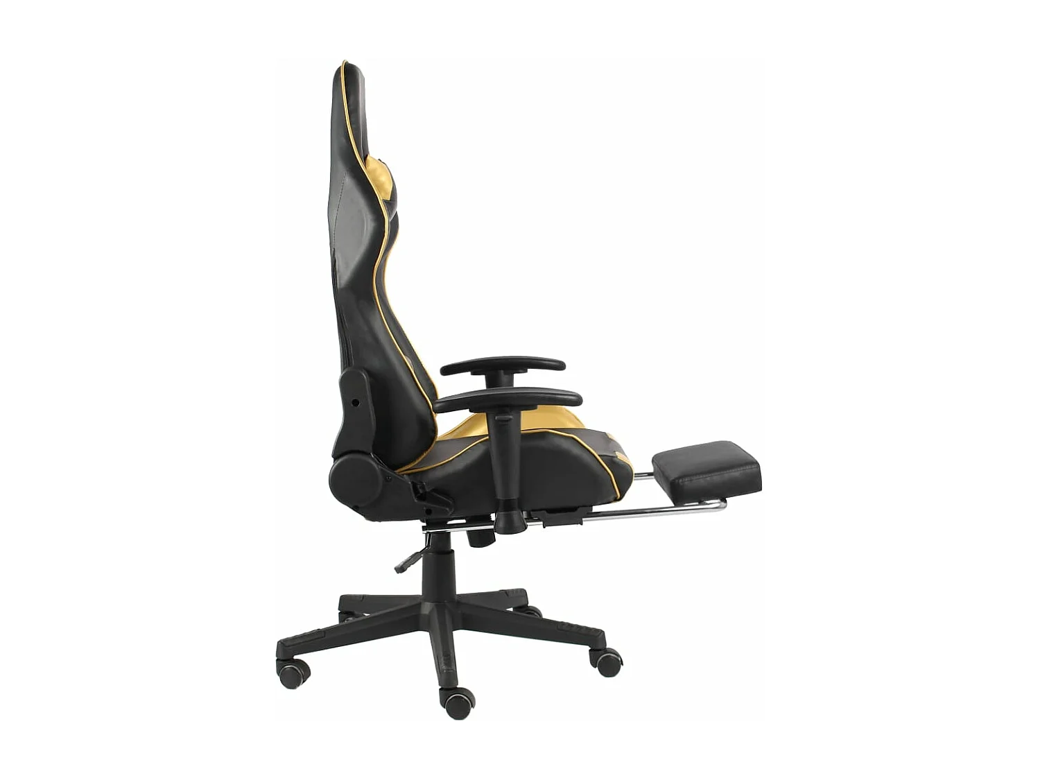 Gaming-Stuhl mit Fußstütze Drehbar Golden PVC