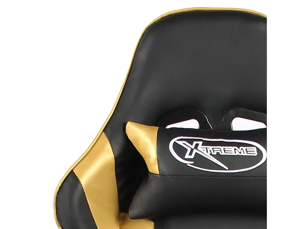 Gaming-Stuhl mit Fußstütze Drehbar Golden PVC