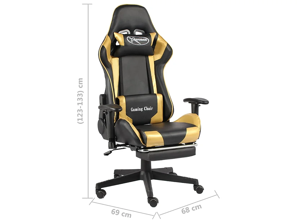 Chaise de jeu pivotante avec repose-pied Doré PVC