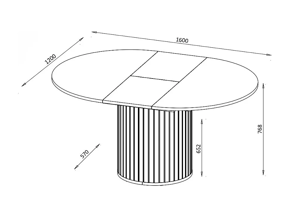 Mesa de jantar AMBIHOME ZANE 09 - Caxemira, extensível 120 a 160cm