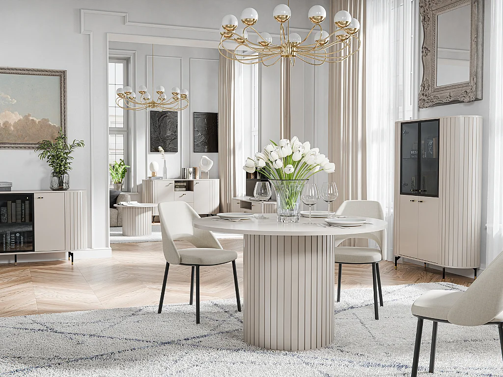 Mesa de jantar AMBIHOME ZANE 09 - Caxemira, extensível 120 a 160cm