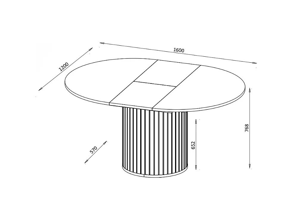 Mesa de jantar AMBIHOME ZANE 09 - Preto, extensível 120 a 160cm