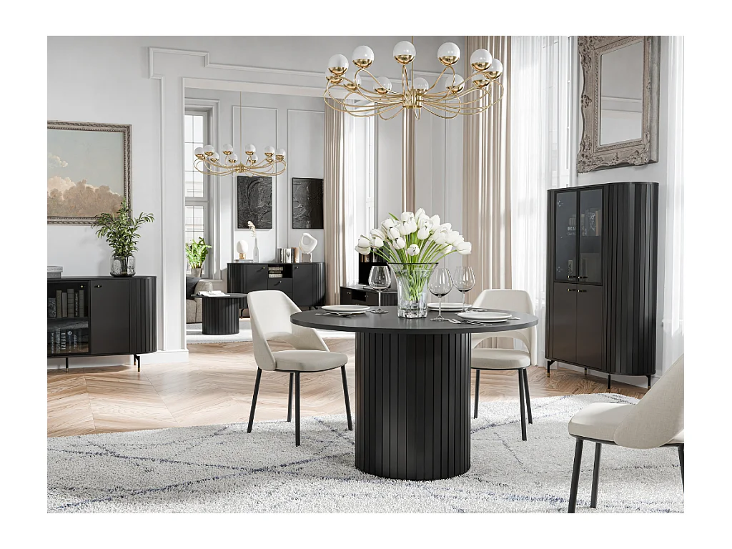 Mesa de jantar AMBIHOME ZANE 09 - Preto, extensível 120 a 160cm