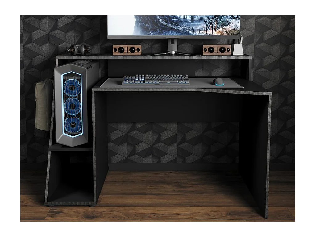 Secretária gaming AMBIHOME ESSENCE - Preto/Cinza, C138xP67xA94cm