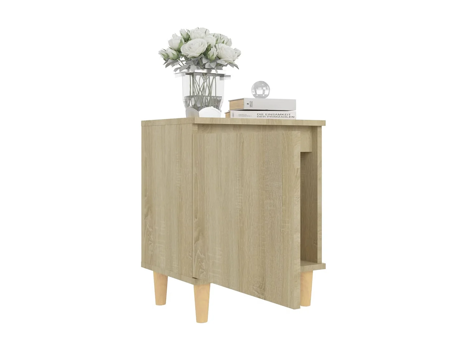 Tables de chevet pieds en bois 2 pcs Chêne sonoma 40x30x50 cm