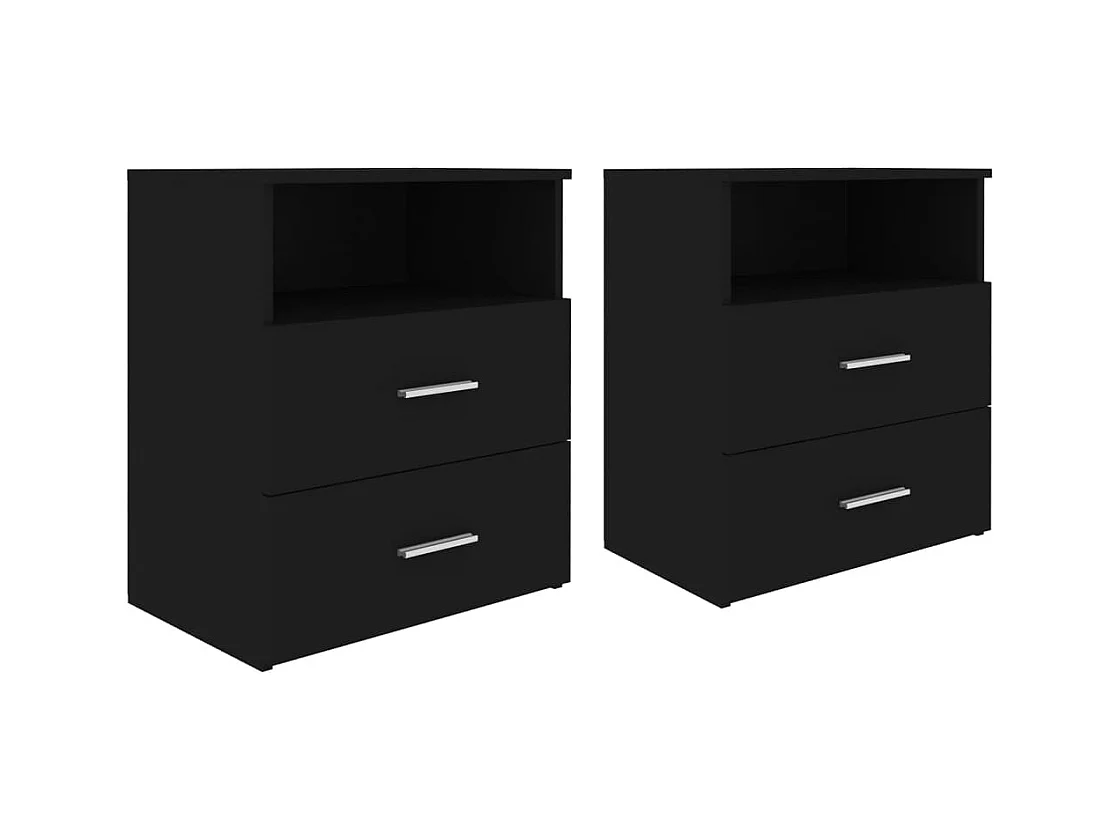 Tables de chevet 2 pcs Noir 50x32x60 cm