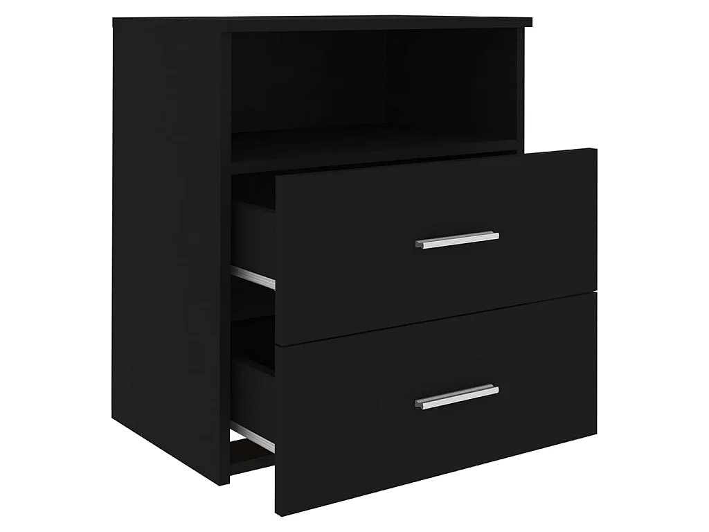 Nachttische 2 Stk. Schwarz 50x32x60 cm