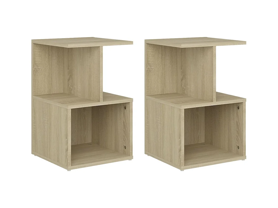 Tables de chevet 2pcs Chêne sonoma 35x35x55cm bois d'ingénierie