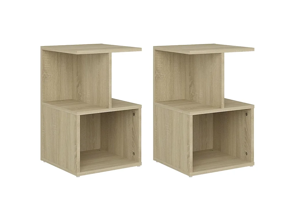 Tables de chevet 2pcs Chêne sonoma 35x35x55cm bois d'ingénierie