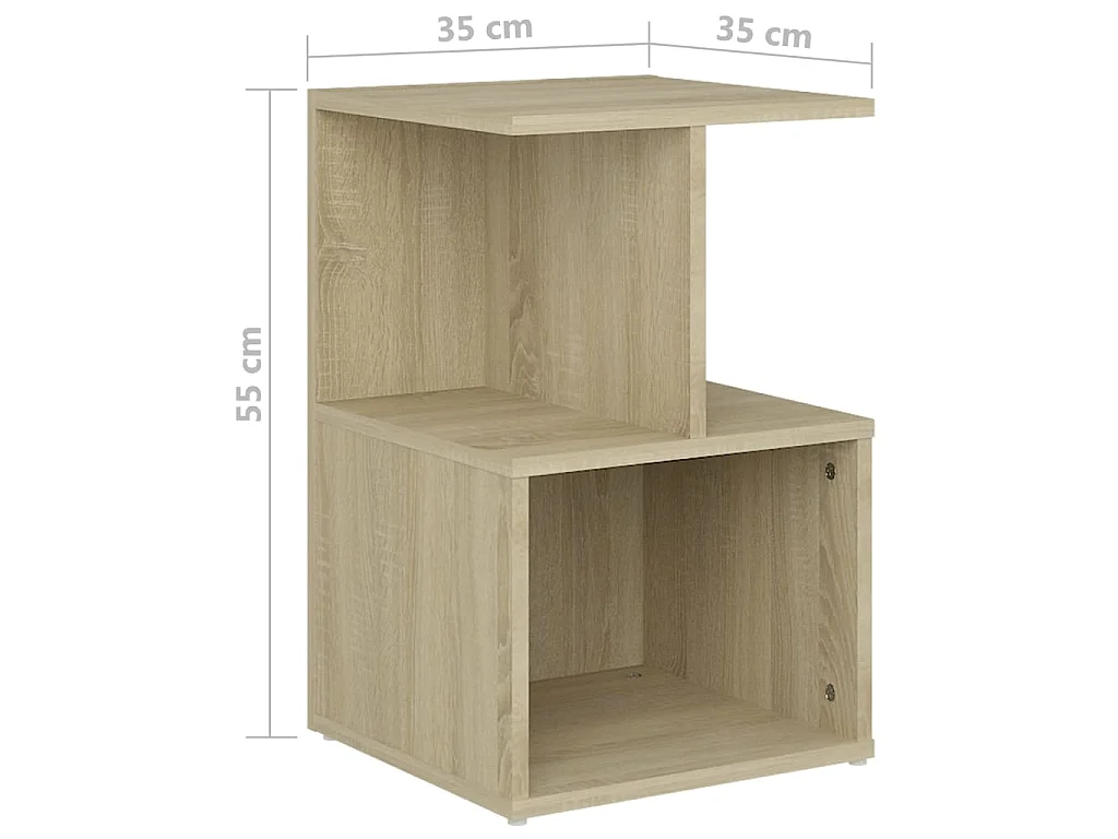Tables de chevet 2pcs Chêne sonoma 35x35x55cm bois d'ingénierie