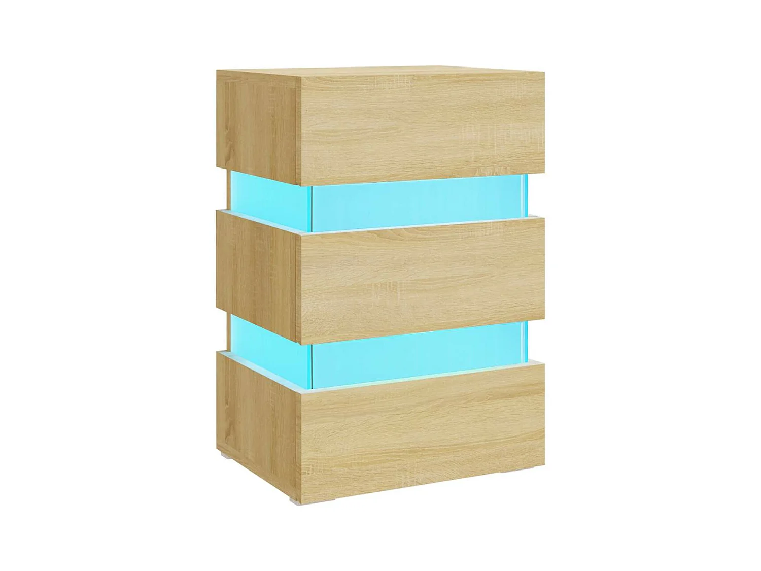 Table de chevet à LED chêne sonoma 45x35x67cm bois d'ingénierie