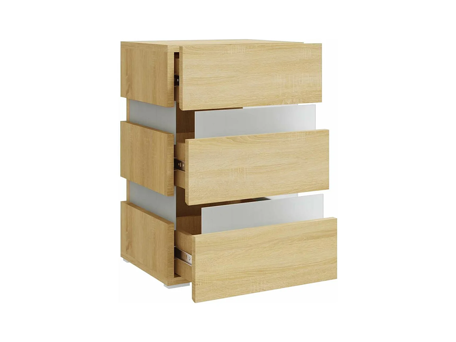 Table de chevet à LED chêne sonoma 45x35x67cm bois d'ingénierie