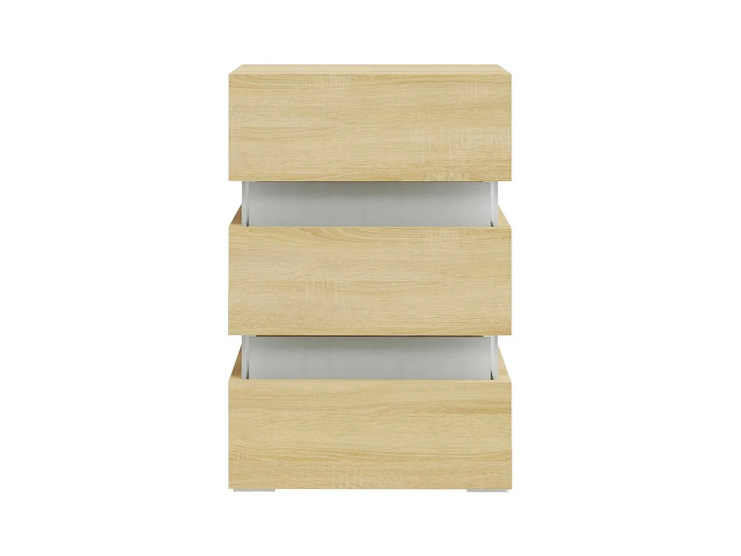 Table de chevet à LED chêne sonoma 45x35x67cm bois d'ingénierie