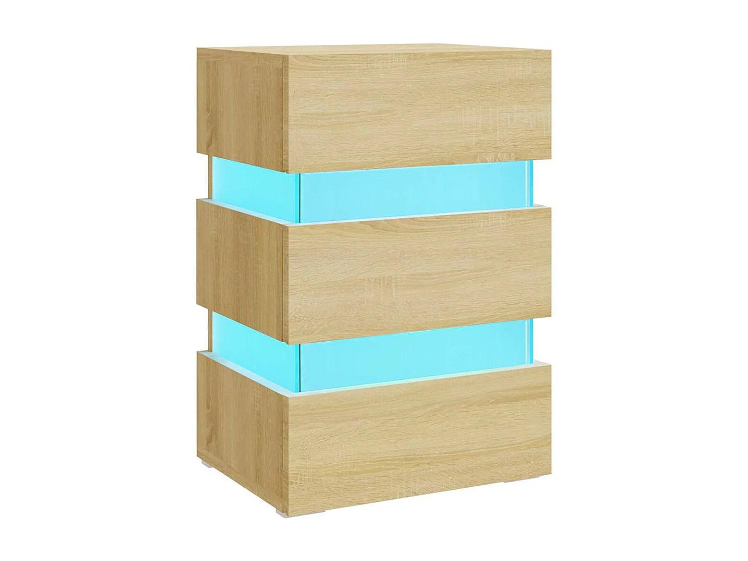 Comodino con Luci LED Sonoma 45x35x67 cm in Legno Multistrato