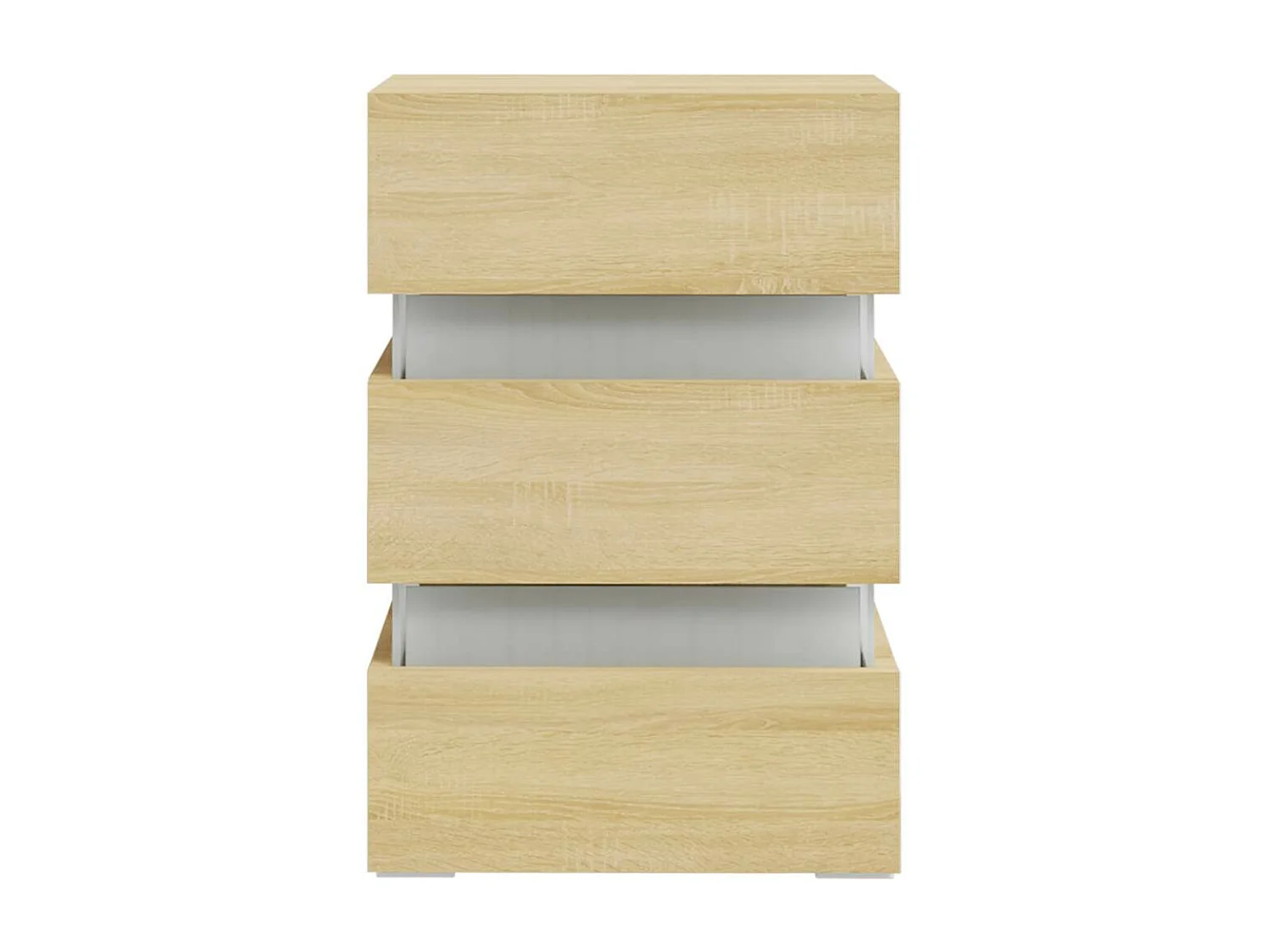 Comodino con Luci LED Sonoma 45x35x67 cm in Legno Multistrato