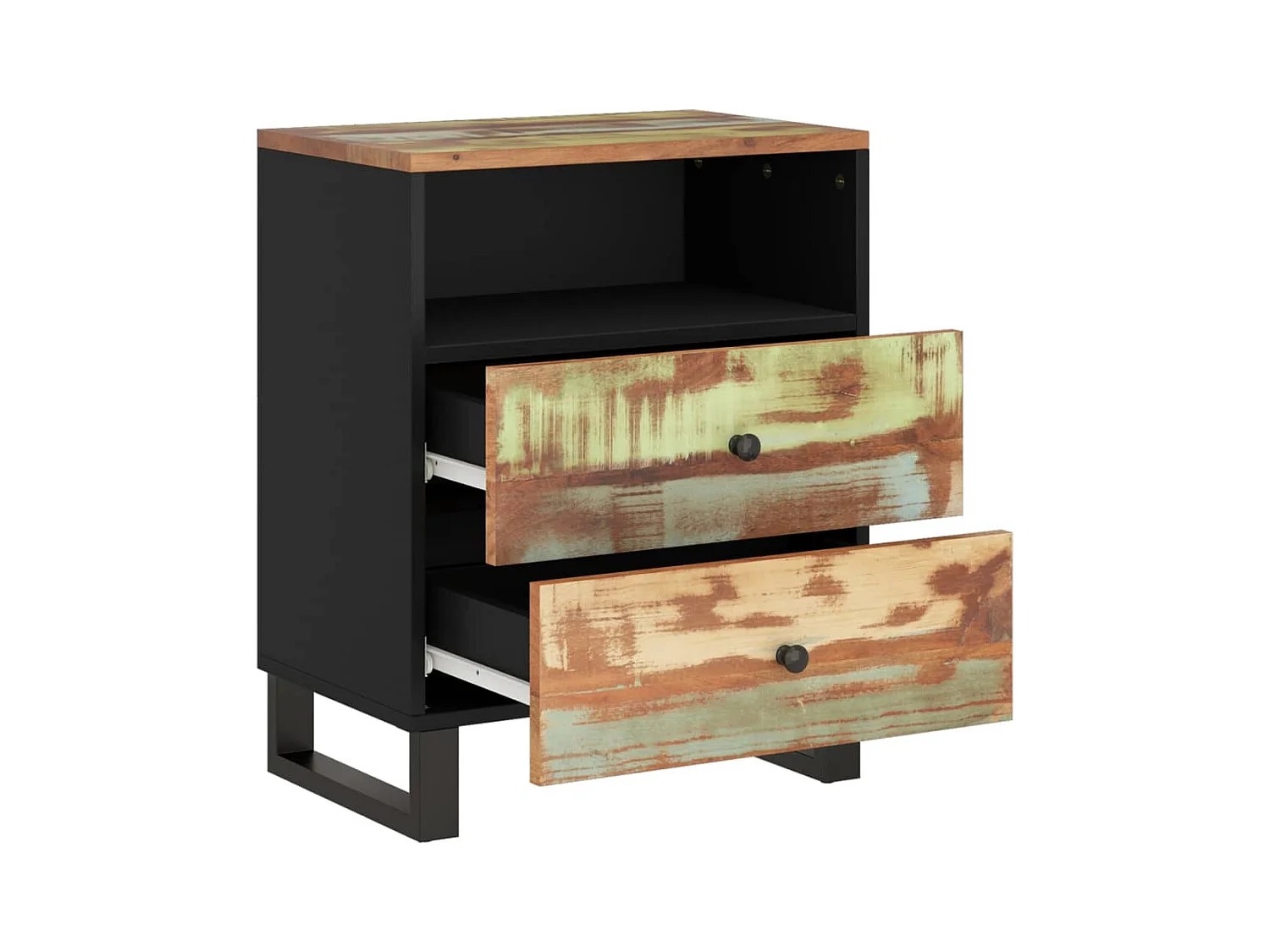 Nachttisch 50x33x62 cm Altholz Massiv & Holzwerkstoff