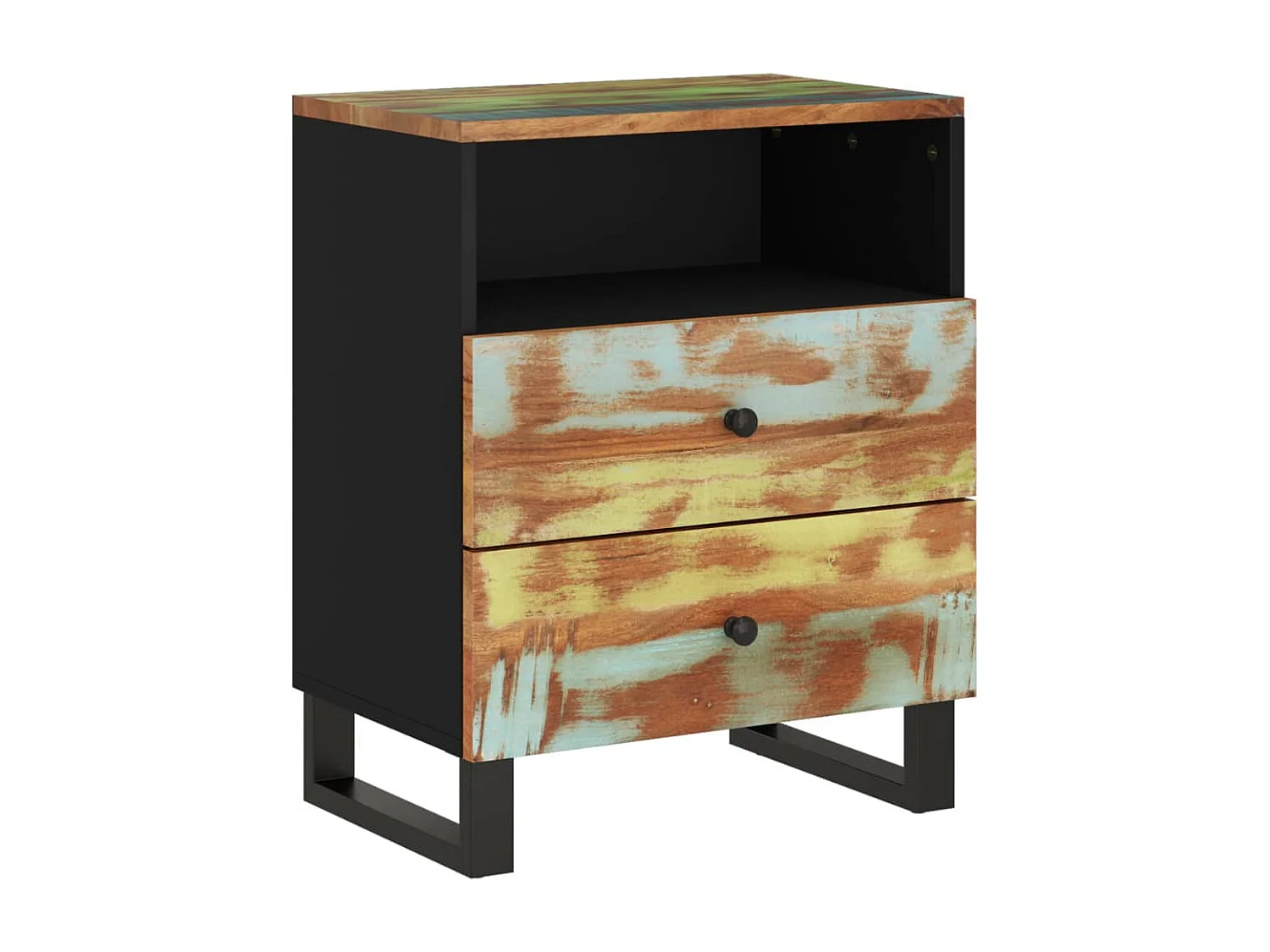 Nachttisch 50x33x62 cm Altholz Massiv & Holzwerkstoff