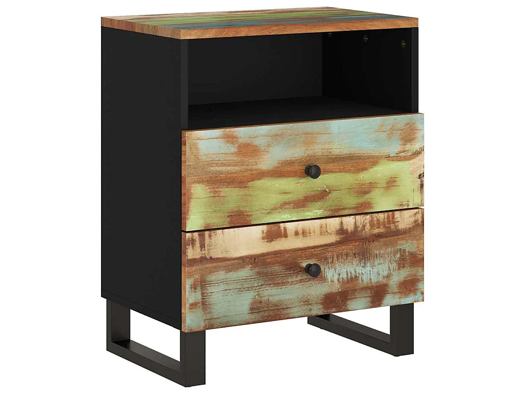 Table de chevet 50x33x62cm Bois de récupération et d'ingénierie