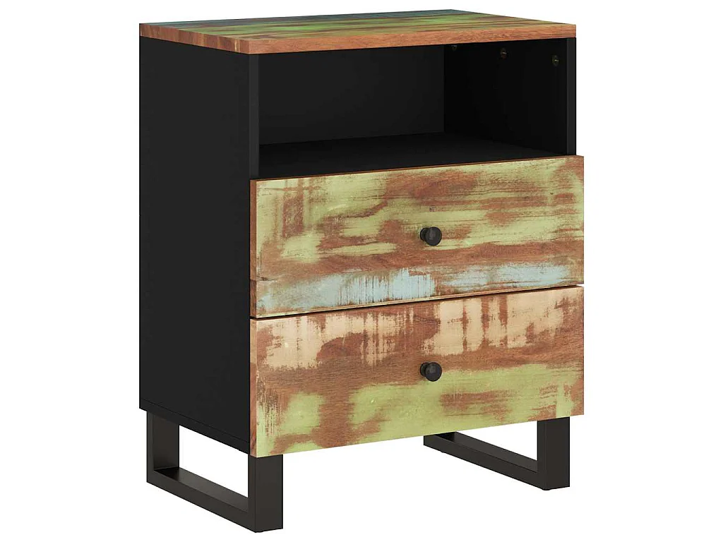 Table de chevet 50x33x62cm Bois de récupération et d'ingénierie