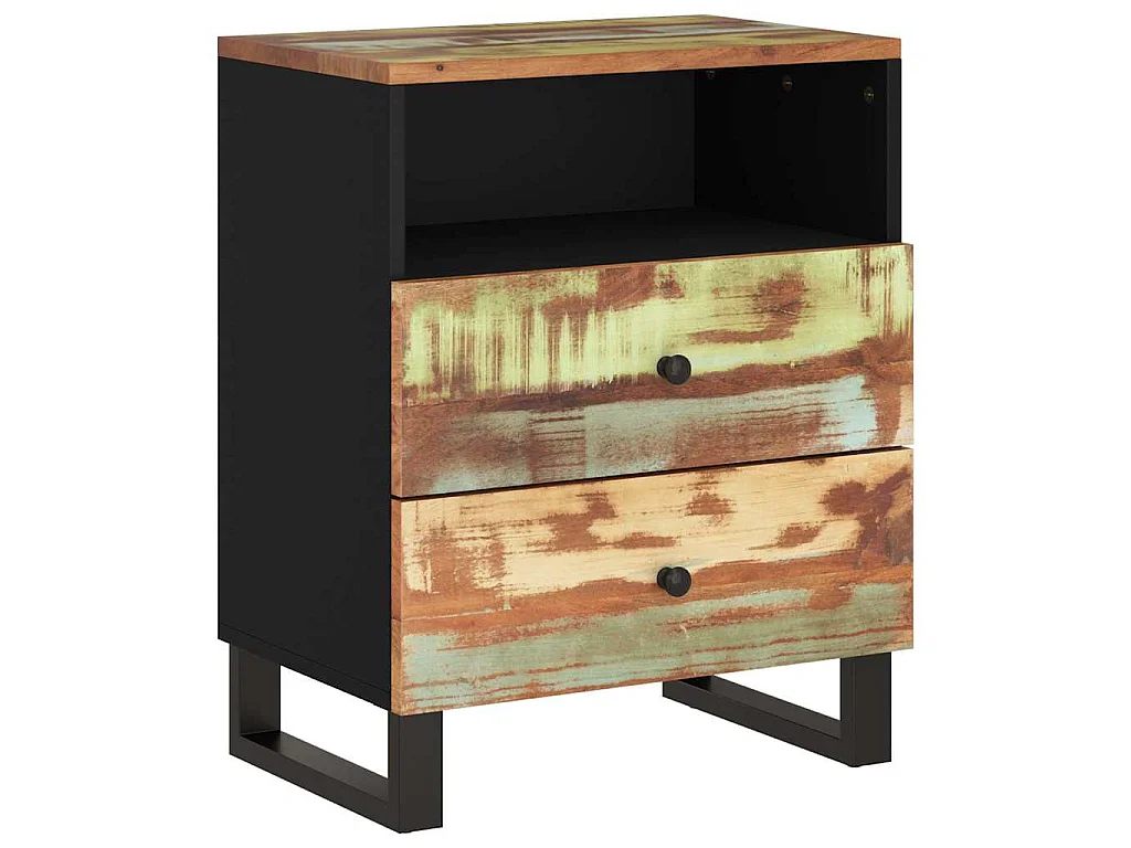 Table de chevet 50x33x62cm Bois de récupération et d'ingénierie
