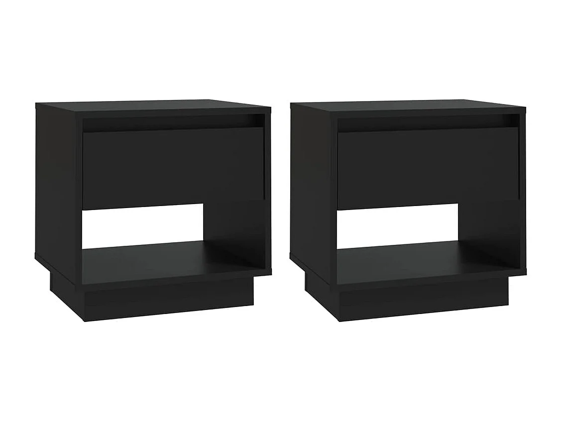 Nachtkastjes 2 st 45x34x44 cm bewerkt hout zwart