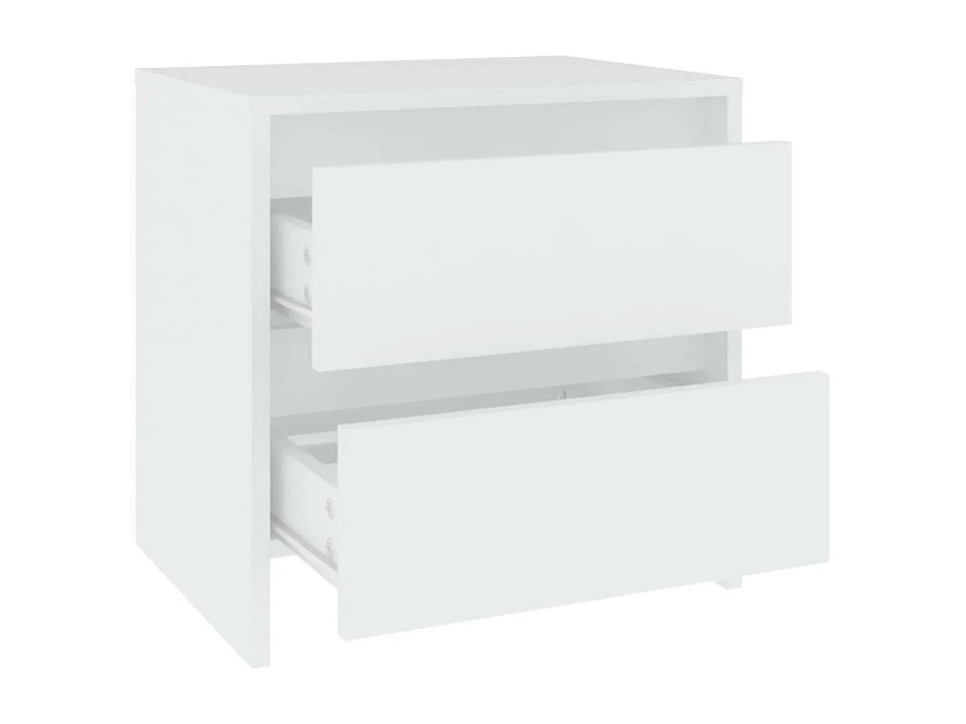 Comodino Bianco 45x34,5x44,5 cm in Legno Ingegnerizzato