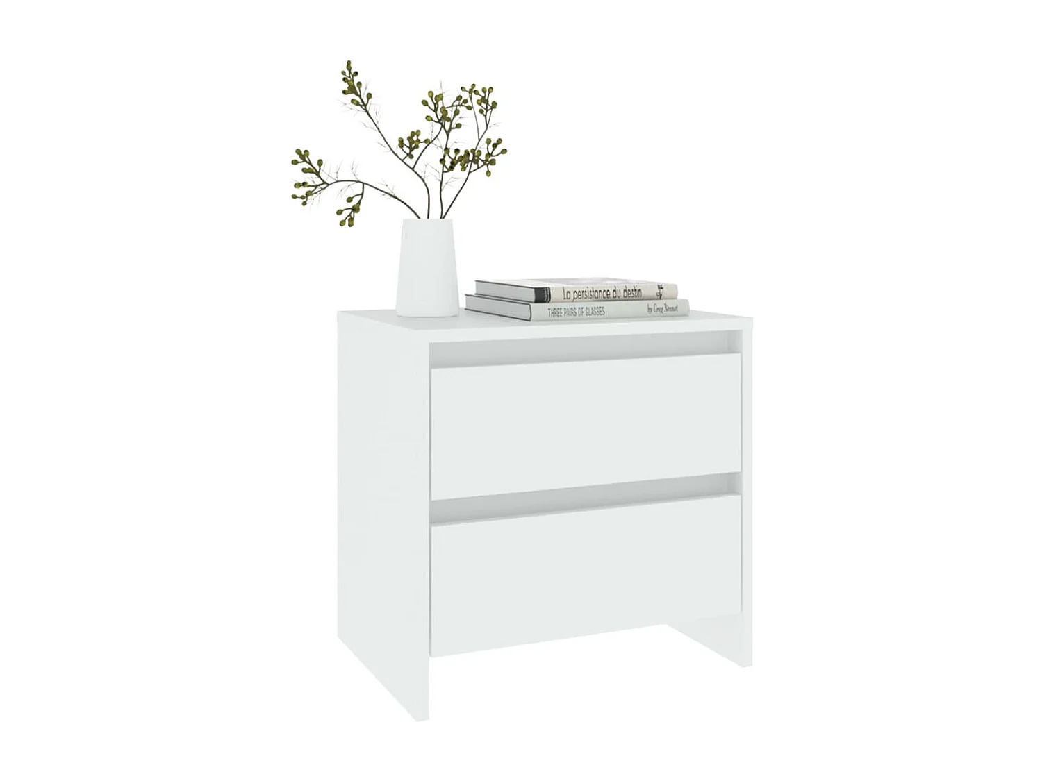 Comodino Bianco 45x34,5x44,5 cm in Legno Ingegnerizzato