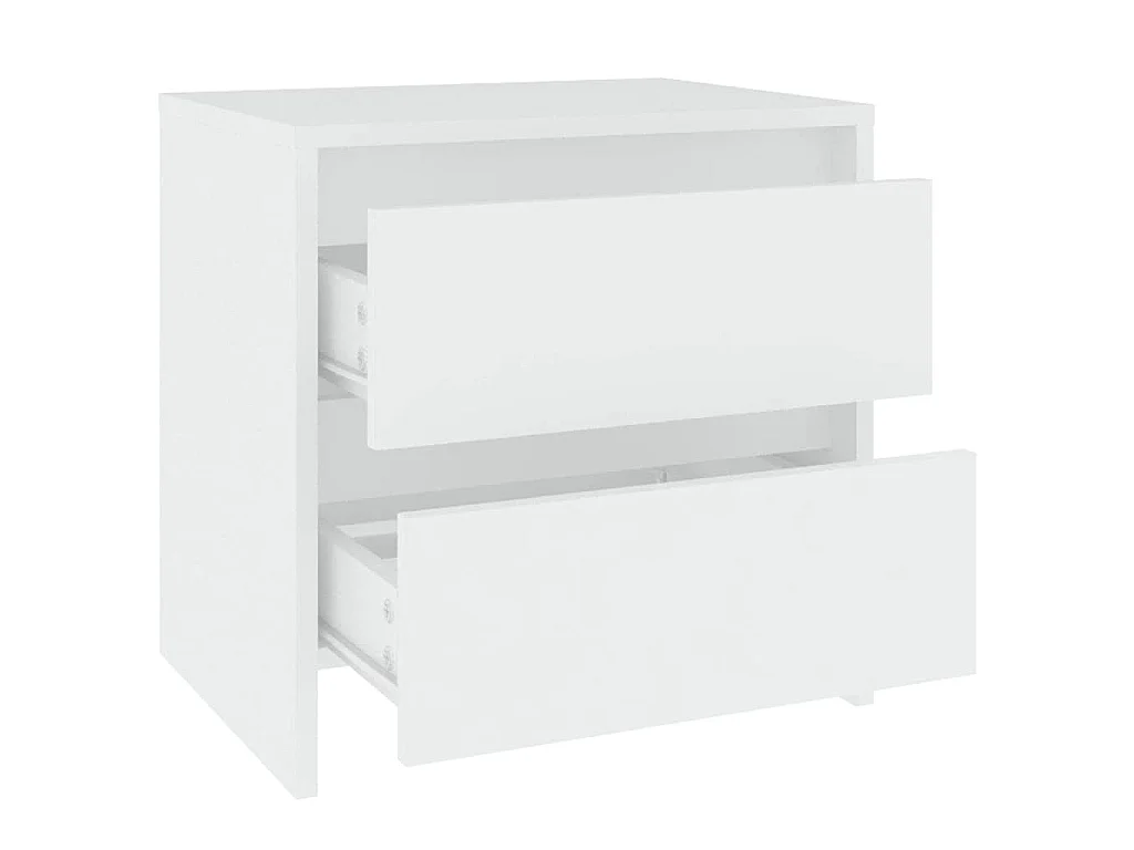 Table de chevet blanc 45x34,5x44,5 cm bois d’ingénierie