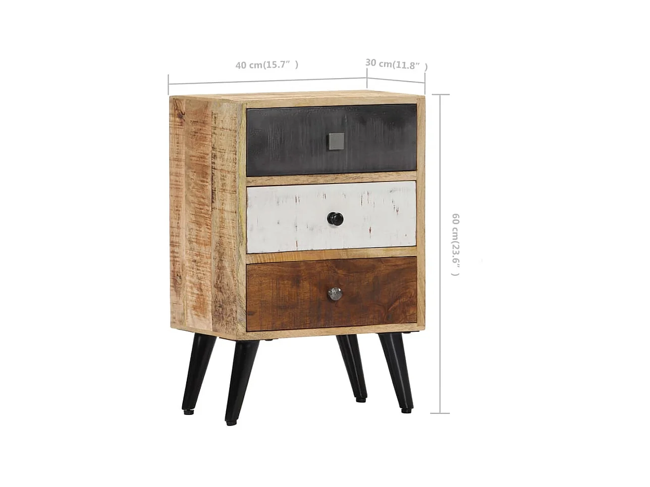 Table de chevet 40 x 30 x 60 cm Bois de manguier massif