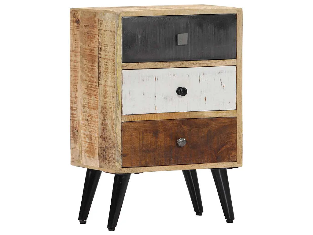 Mesita de noche de madera maciza de mango 40x30x60 cm