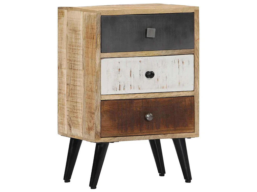 Mesita de noche de madera maciza de mango 40x30x60 cm