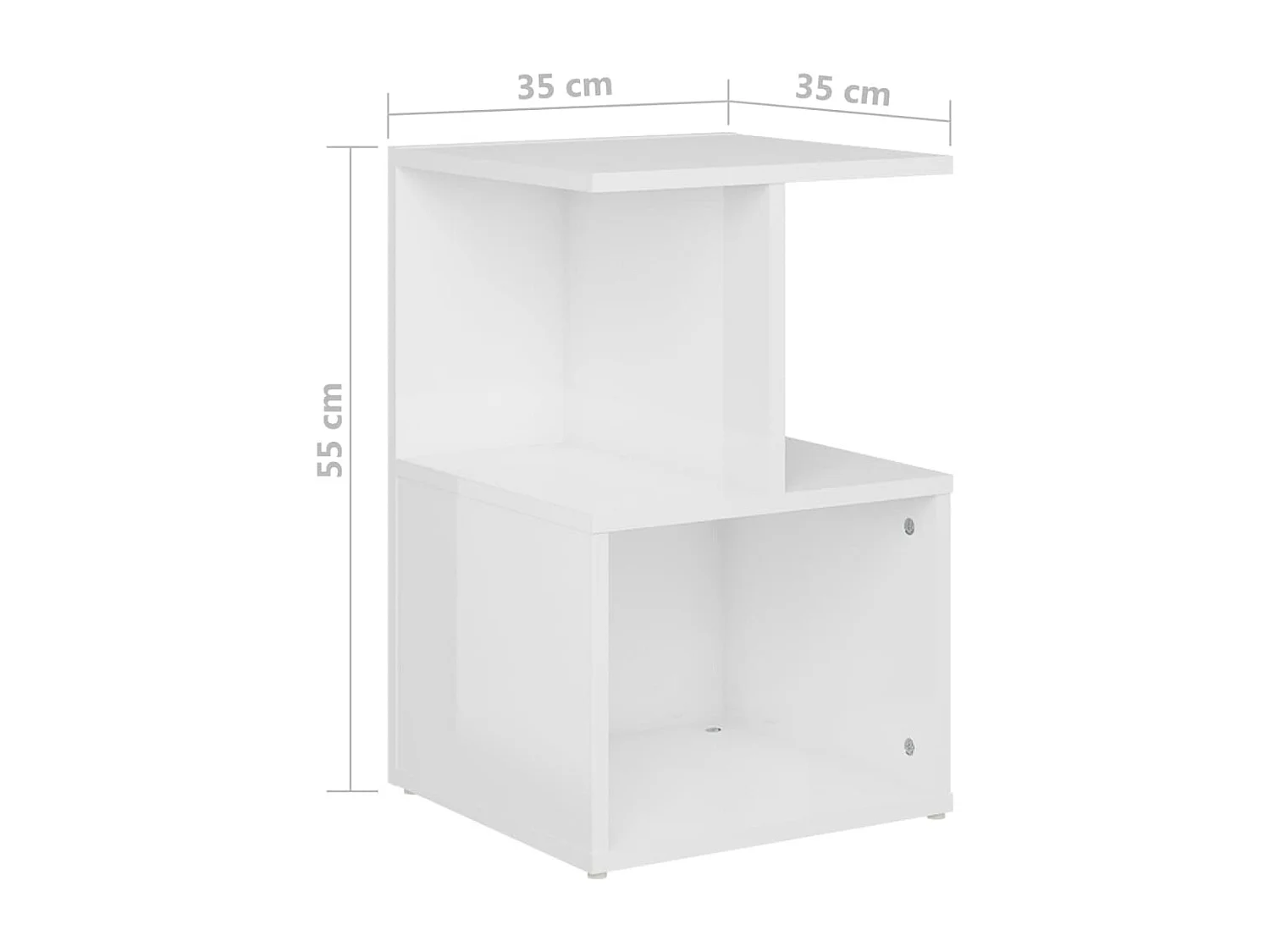 Tables de chevet 2pcs Blanc brillant 35x35x55cm bois ingénierie